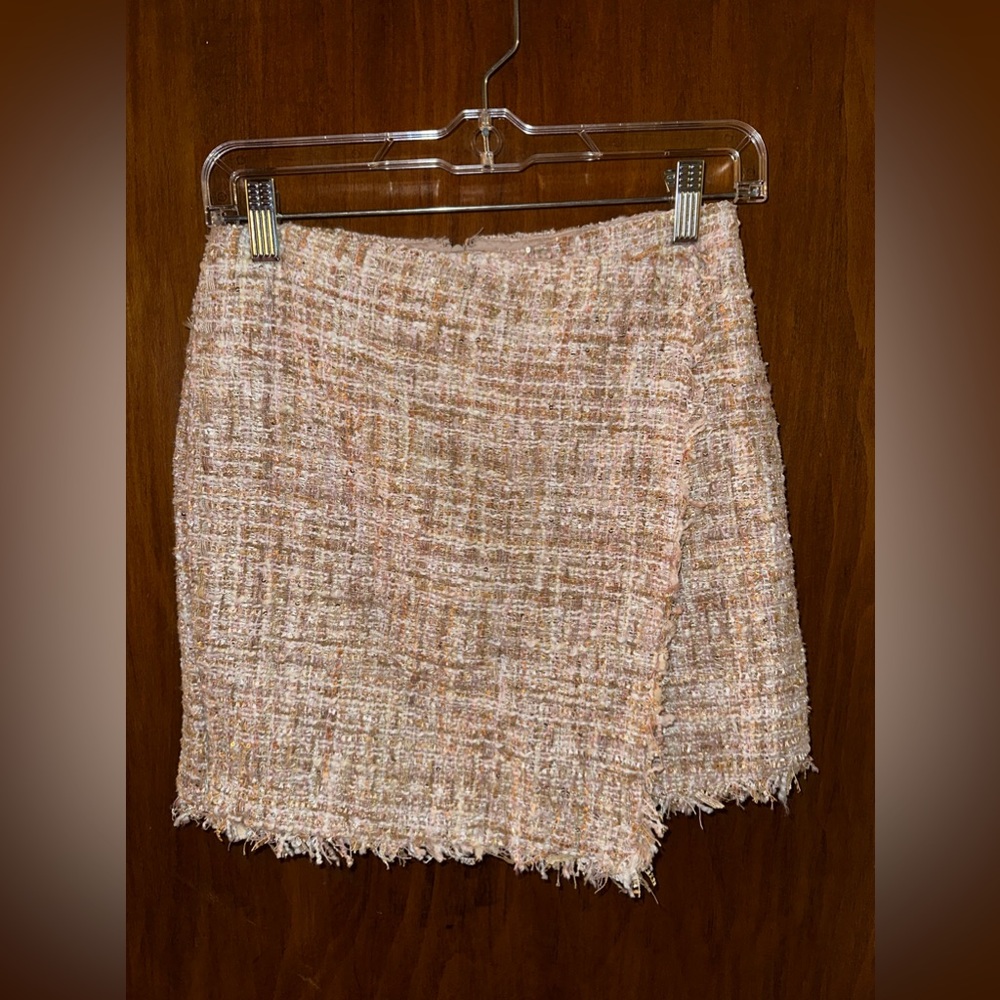 Forever 21 Cream/Tan Tweed Skirt